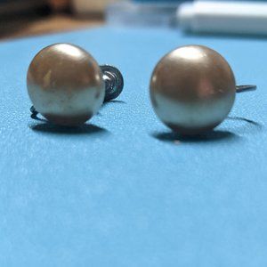 Vintage Faux Pearl Screwback Earrings